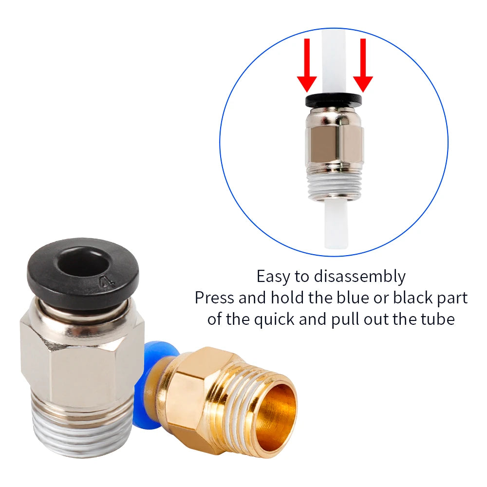 4x Bowden-Clip & Adapter Set – Universeller Pneumatischer Adapter Für 3D-Drucker Hotends (7,8mm / M8)