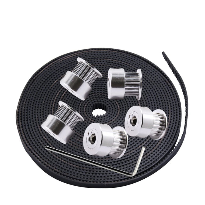 5pcs 20 Teeth Bore 5mm Timing Pulleys With 5M GT2 Belt 6mm Width Open Timing 3D Printer Parts With Wrench-3D Printer Accessories-Kingroon 3D