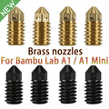 4pcs Brass Hardened Steel Nozzle For Bambu Lab A1/ A1 Mini, 0.2 0.4 0.6 0.8mm 3D Printer Nozzle For Bambulab A1 Mini-3D Printer Accessories-Kingroon 3D