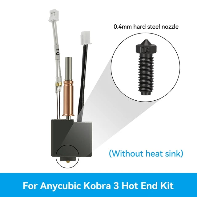 For Anycubic Kobra 3 Hotend Kit, Thermistor Heater Cartridge 0.4mm Print Head Accessory For K3 Combo Hot end, Heatsink is Option-3D Printer Accessories-Kingroon 3D