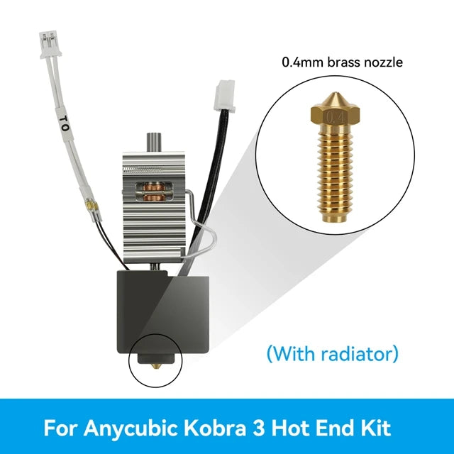 For Anycubic Kobra 3 Hotend Kit, Thermistor Heater Cartridge 0.4mm Print Head Accessory For K3 Combo Hot end, Heatsink is Option-3D Printer Accessories-Kingroon 3D