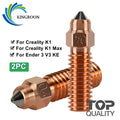 Ender 3 V3 KE Nozzle Bimetal Chromium Zirconium Copper Body + Hardened Steel Inset, 3D Printer Nozzles For Creality K1 K1MAX-3D Printer Accessories-Kingroon 3D