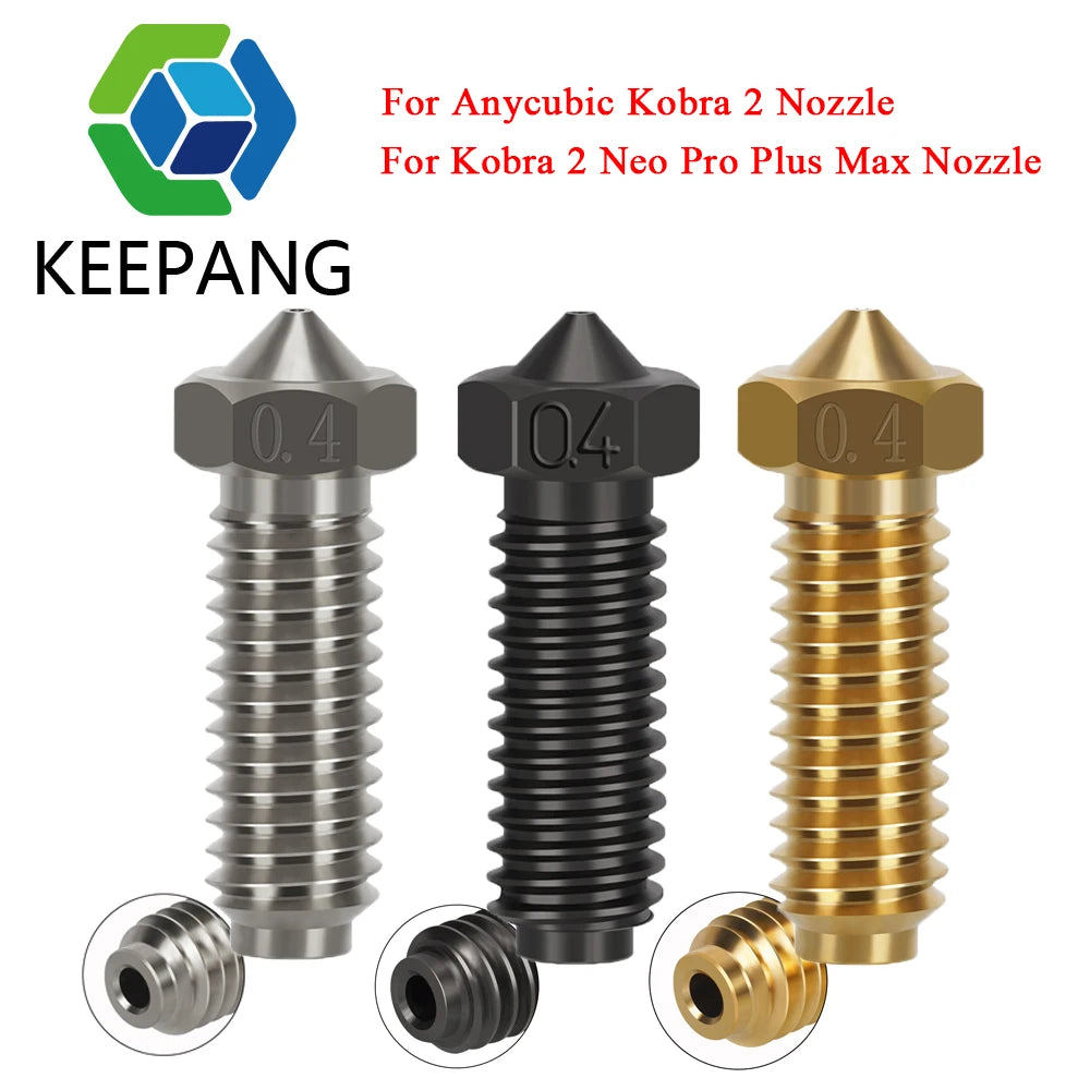 2pcs Hardened Steel Nozzles For Anycubic Kobra 2 3D Printer Volcano Nozzle For Anycubic Kobra 2/ Kobra 2 Pro/Kobra 2 Max/ Kobra-3D Printer Accessories-Kingroon 3D