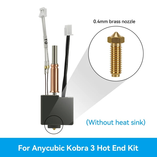 For Anycubic Kobra 3 Hotend Kit, Thermistor Heater Cartridge 0.4mm Print Head Accessory For K3 Combo Hot end, Heatsink is Option-3D Printer Accessories-Kingroon 3D