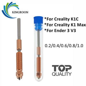 Creality K1C Nozzle CZ Copper Hardened Steel Coating 0.6 0.8 0.4mm All-in-one 3D Printer Nozzle For Ender 3 V3/ K1 Max/ K1C-3D Printer Accessories-Kingroon 3D