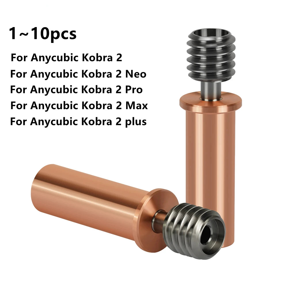 1~10pcs Titanium alloy Bi-Metal Heatbreak For Anycubic Kobra 2 Pro, Wholesale 3D Printer Throat For Kobra2/Kobra2 Neo/Kobra2 Max-3D Printer Accessories-Kingroon 3D