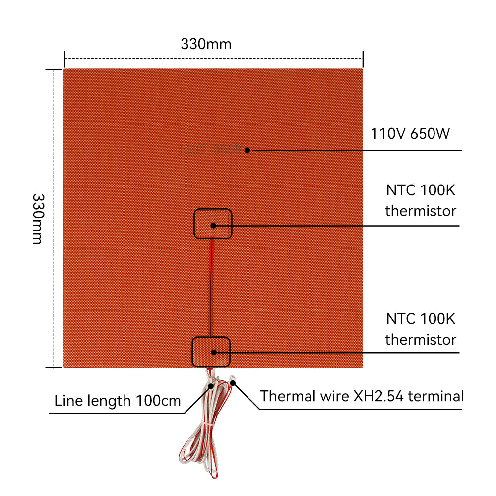 Silicone Heated Bed - High-Temperature Resistant 3D Printer Heat Pad-3D Printer Accessories-Kingroon 3D