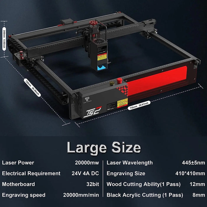 TwoTrees Desktop Diode Laser Engraver TS2 10W Laser Power Auto