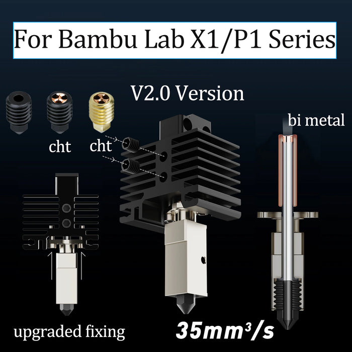 Upgraded V2.0 CHT Nozzle for Bambu Lab X1C / P1P / P1S High Flow Hoten —  Kingroon 3D