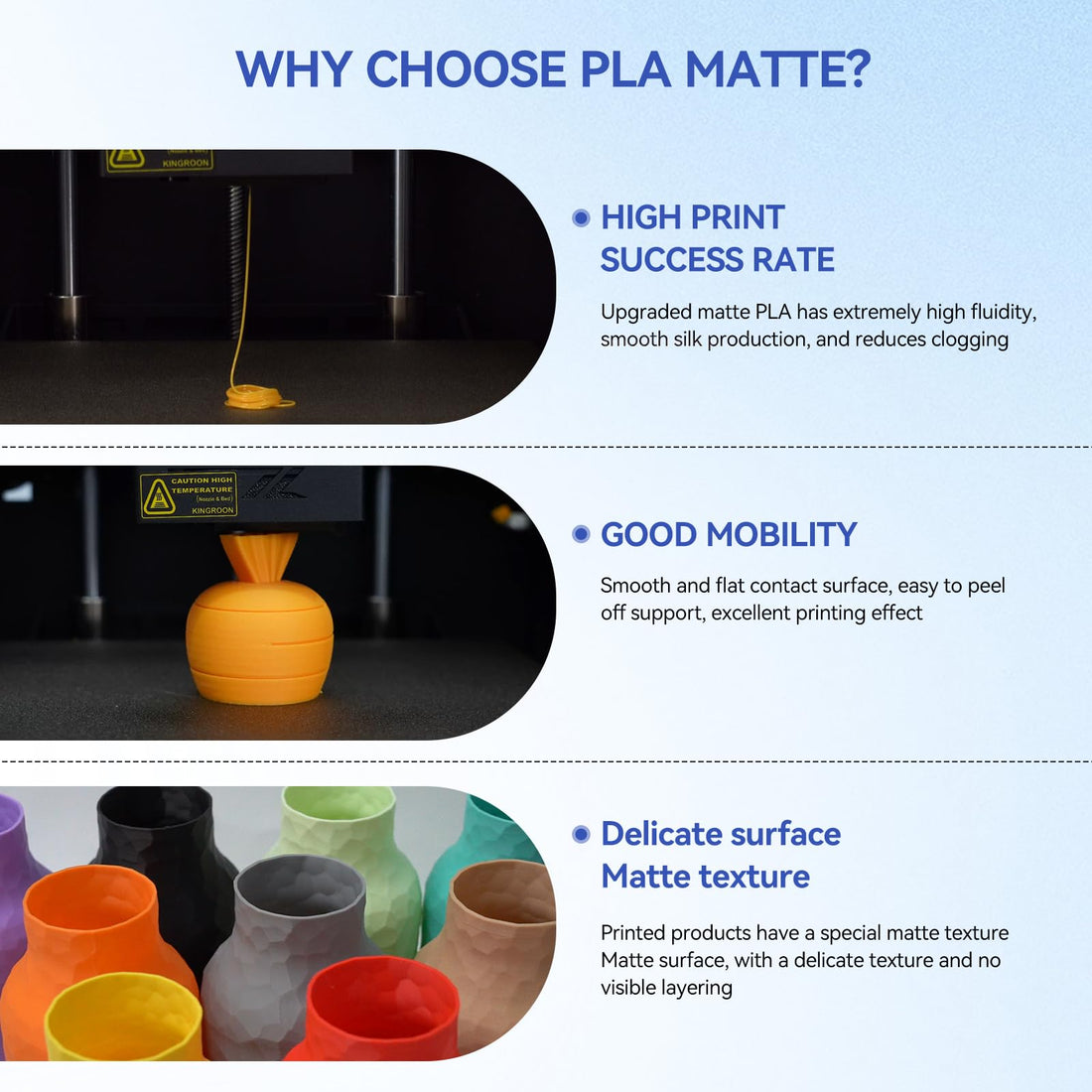 KINGROON Matte PLA-3D Print Material-Kingroon 3D