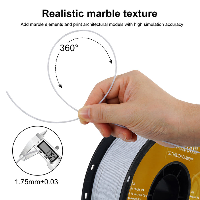 【2KG Pack】Marble filament, Marble PLA - Kingroon — Kingroon 3D