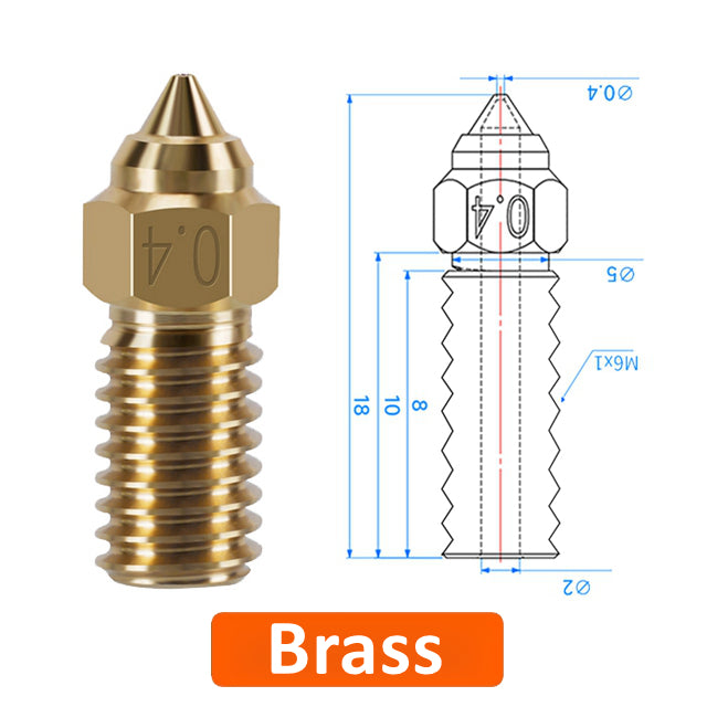 Brass Hardended Steel 0.4mm 3D Printer Nozzle For ELEGOO Neptune 4-3D Printer Accessories-Kingroon 3D
