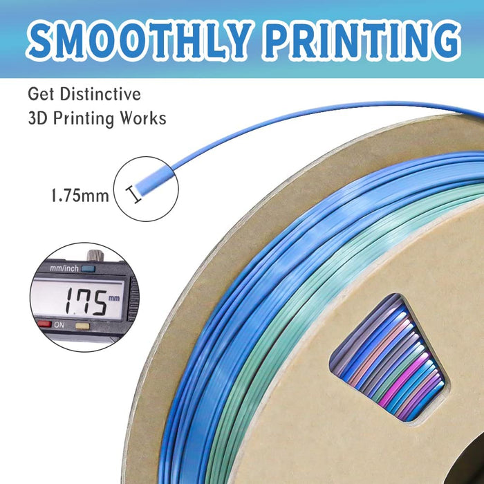 Silk Rainbow PLA Filament with Cardboard Spool