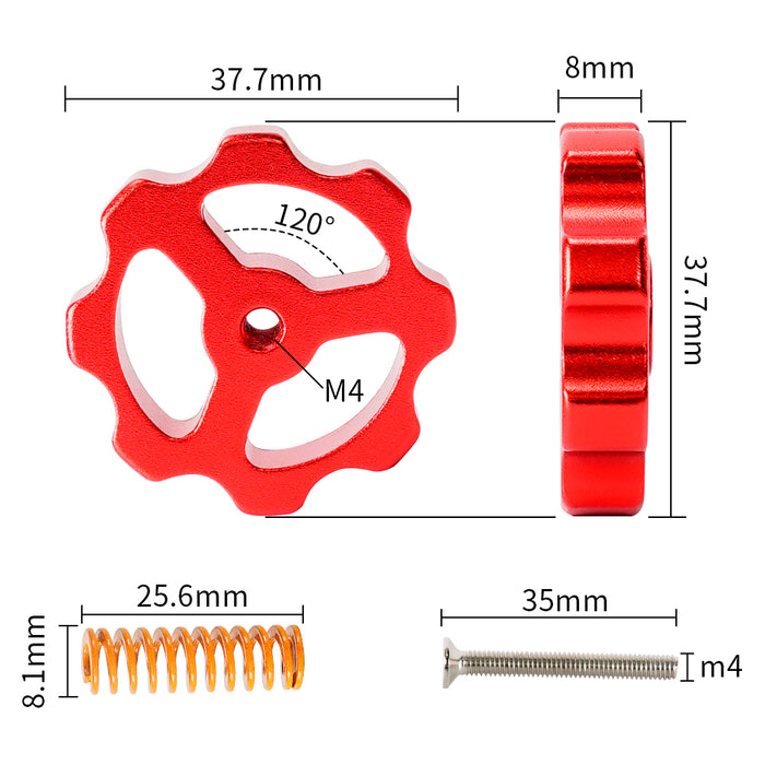 4PCS Metal Leveling Nuts & Springs-3D Printer Accessories-Kingroon 3D