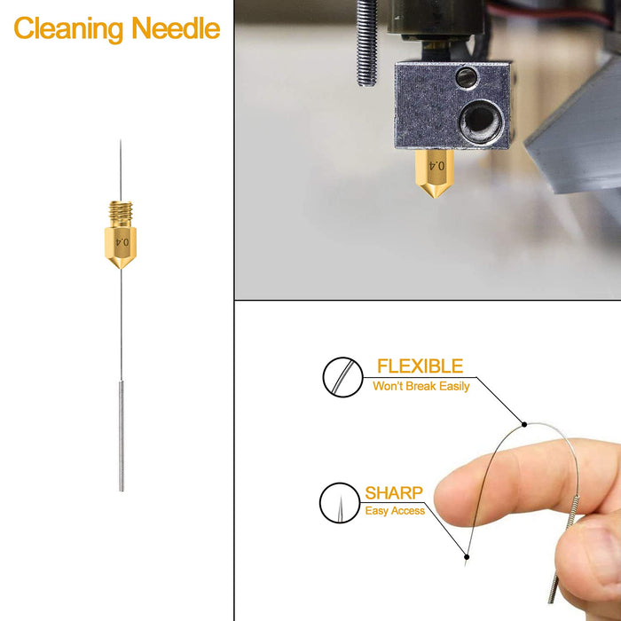 25PCS MK8 Brass Nozzle & Clean Needle Kit-3D Printer Accessories-Kingroon 3D