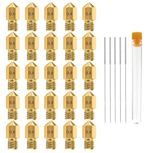 25PCS MK8 Brass Nozzle & Clean Needle Kit