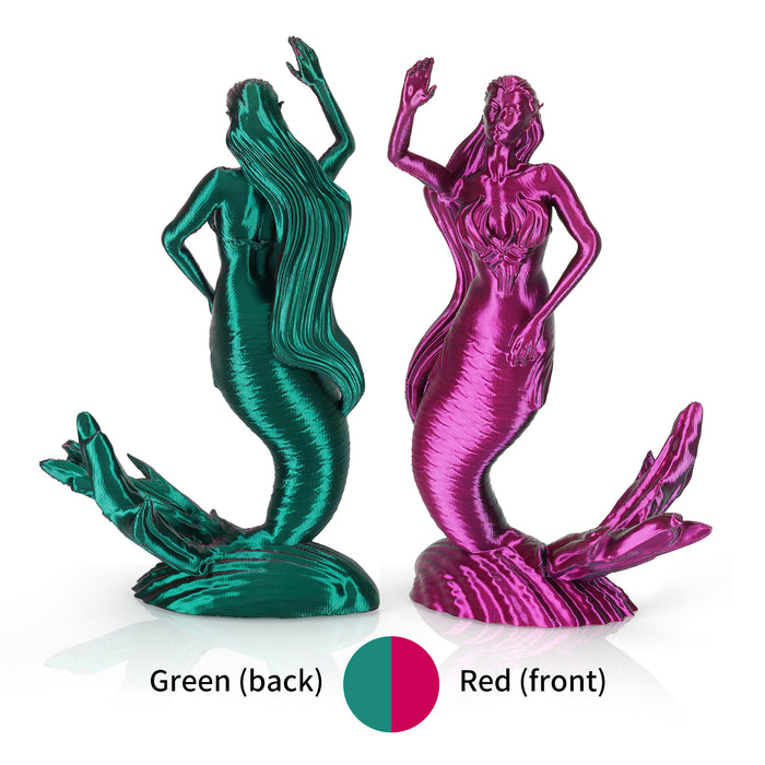 【2KG Pack】Dual Color Silk PLA Filament - Green / Red
