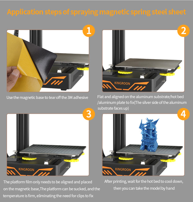 Flexi Spring Steel Sheet with 10mm Grid-3D Printer Accessories-Kingroon 3D
