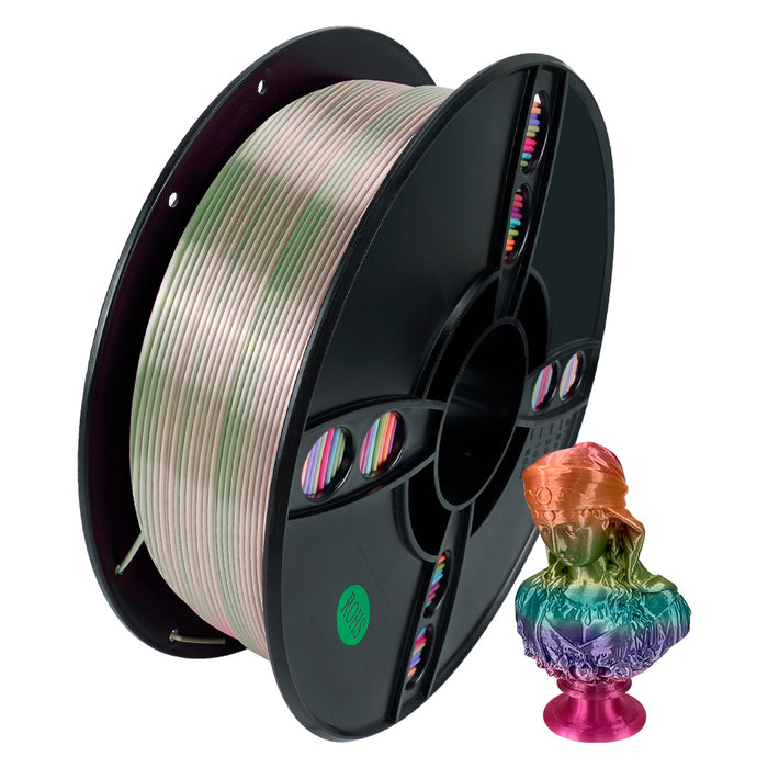 【FRESH】2KG Silk Rainbow PLA Filament 1kg for 3D Printing-3D Print Material-Kingroon 3D