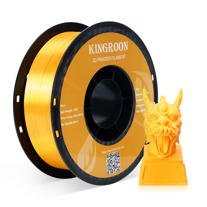KINGROON - Filament PLA pour imprimante 3D KINGROON 1 kg 1,75 mm Filament PLA  triple couleur en soie Matériau d'impression 3D Dégradable Bobine  écologique Précision dimensionnelle +/-0,03 mm Standard 1 rouleau 